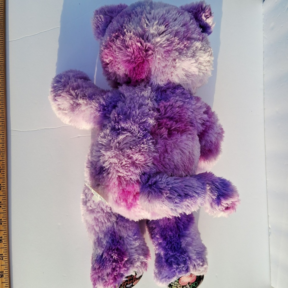 Build A Bear Purple Tie Dye Peace Sign Kitty Cat Plush 17" BFF Friends Forever - Picture 10 of 12
